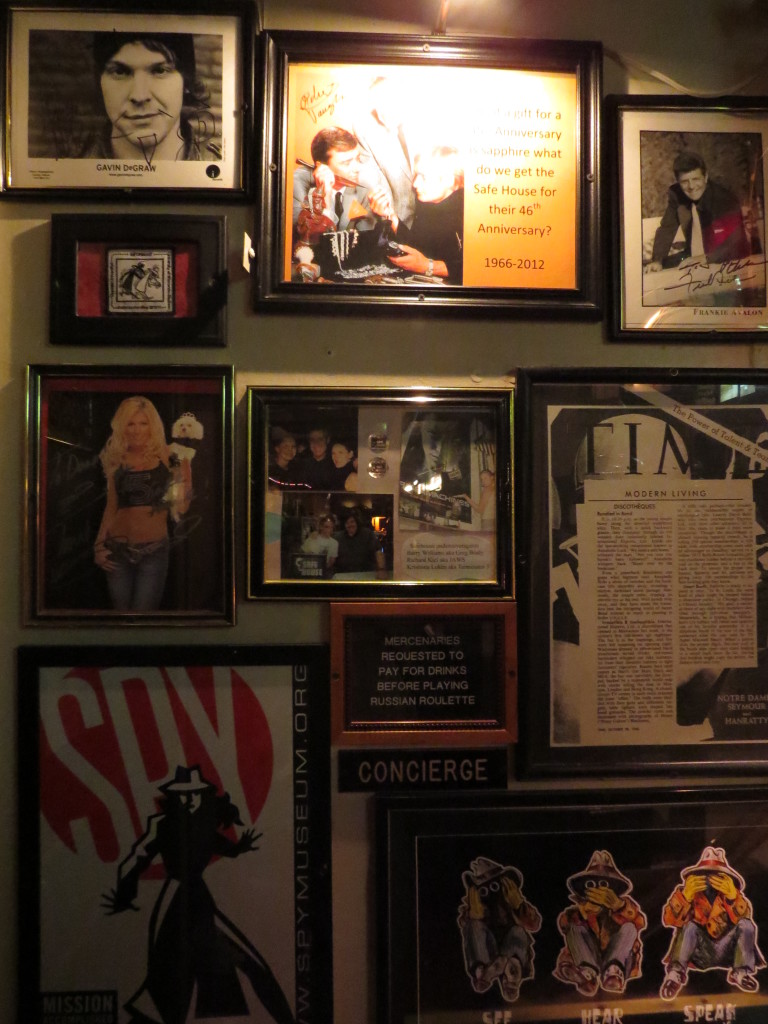 Posters and other memorabilia adorn the walls at Safe House in Milwaukee