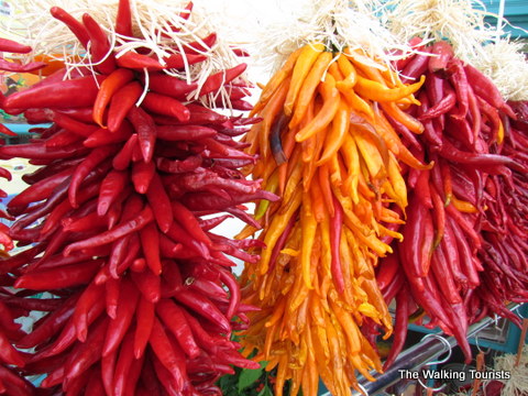Chili Peppers hanging in Albuquerque market