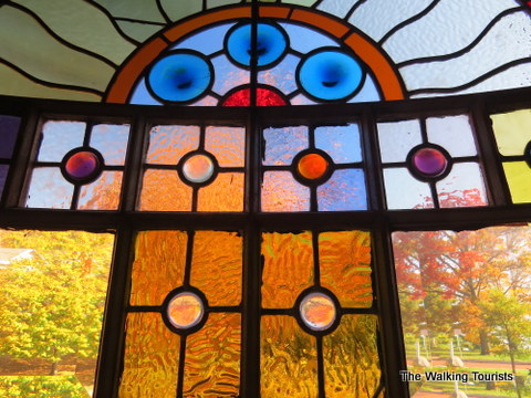 Stained Glass Window at the Amelia Earhart Birthplace Museum