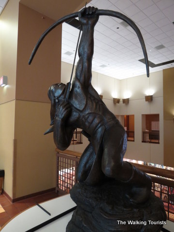 Indian w/bow sculture at Autry Museum in LA 