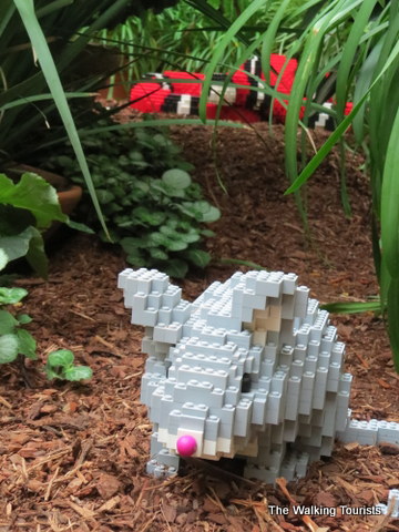 Mouse and a snake built out of LEGOS