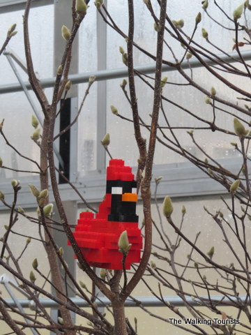 Cardinal built out of LEGOS