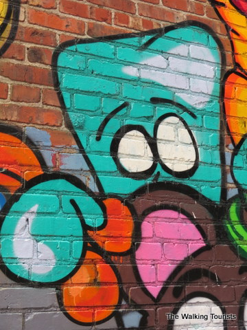 Gumby brought to life in a street art mural in Kansas City Crossroads District 