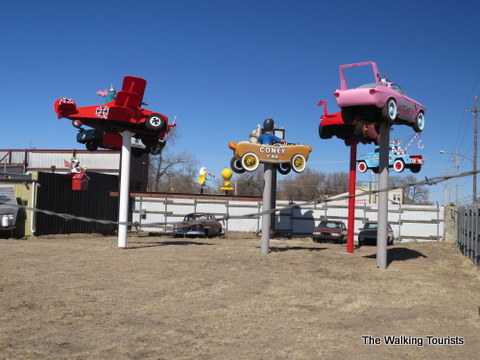 Cartoon Cars at Fred's Flying Circus