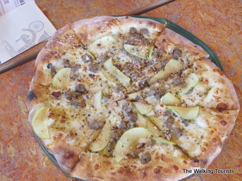 Italian Sausage and apple pizza at Spin! Neopolitan Pizza