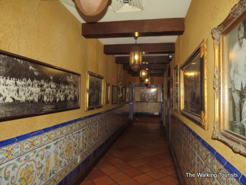 Hallways decorated with old photos at Columbia Restaurant