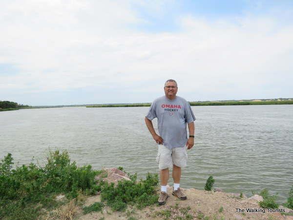 Tim standing near Missouri River