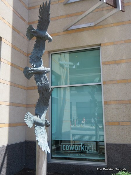 Eagle sculptures in Davenport, Iowa 