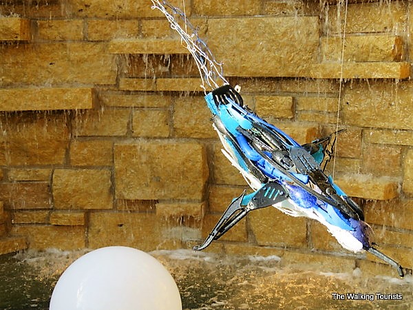 "Plunge" showcases penguins created from plastic.