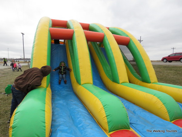Kids enjoyed playing on the inflatable slide.