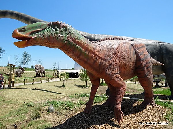 The Edmontosaurus has fossils on display at Wichita's World of Treasures museum.