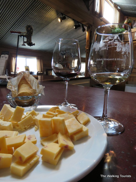 Wine and cheese at Shiloh.
