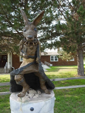 Rabbit sculpture is part of Ponca legends