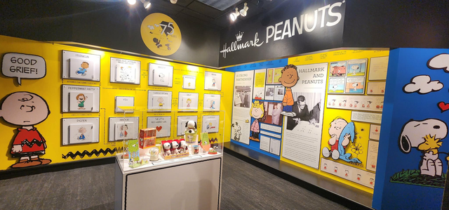 Peanuts cartoon posters at Hallmark Visitors Center